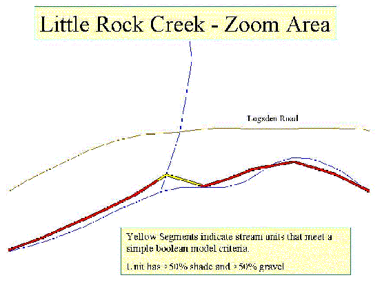 Close up of Rock Creek DynSeg